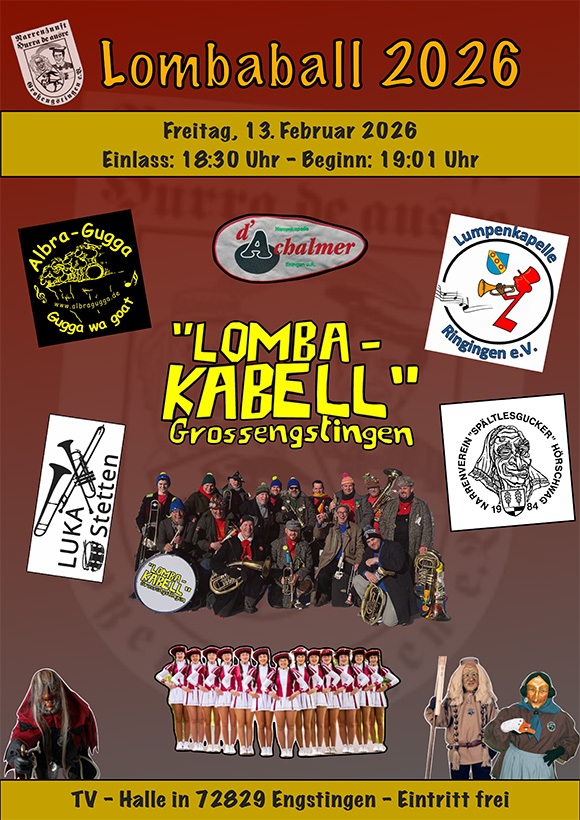Lumpenball mit Lomba-Kabell und Guggamusik in Engstingen am 13.02.2026